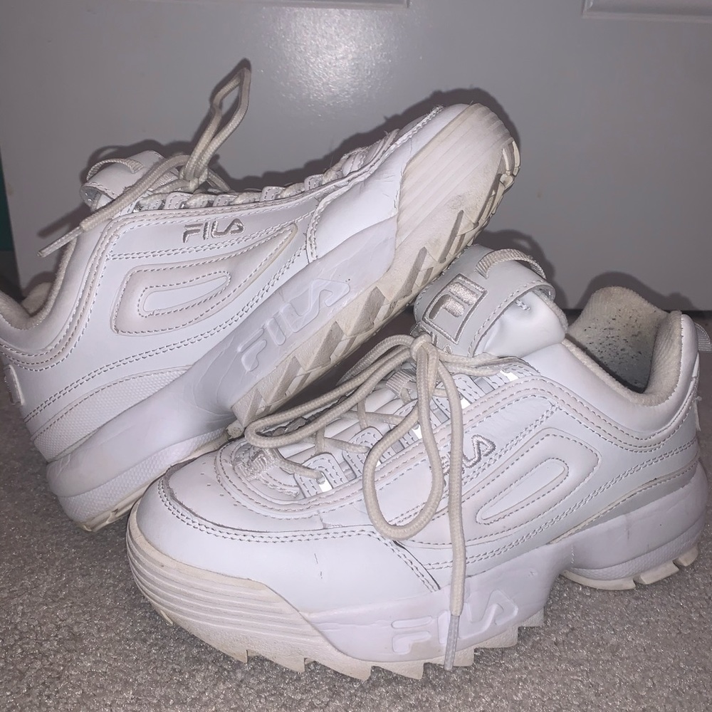 White Fila Disruptor (chunky white filas)